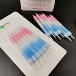 Gradient Colors Spiral Stick Birthday Cake Candles 2 Color Print Method