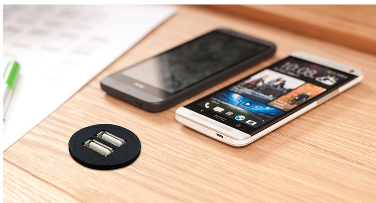 Qi Standard USB2.0 Embedded Desktop Wireless Charger