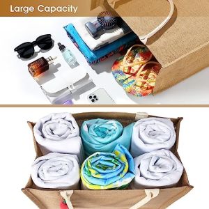 Beach Bag, Large Beach Bag For Women, Woven Straw Beach Tote Bag Waterproof,