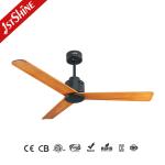 Large Airflow Ceiling Fan with Woundless Bent Wood Walnut Wood Blades and Smart