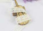 Embroidered 100% Cotton Lace Trim By The Yard , Water Soluble Chemical Lace