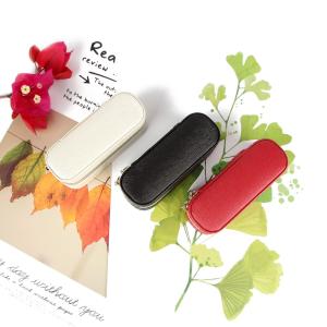 China Mini PU Leather Travel Lipstick Case 10*4*3.5cm With Double Zipper Closure factory