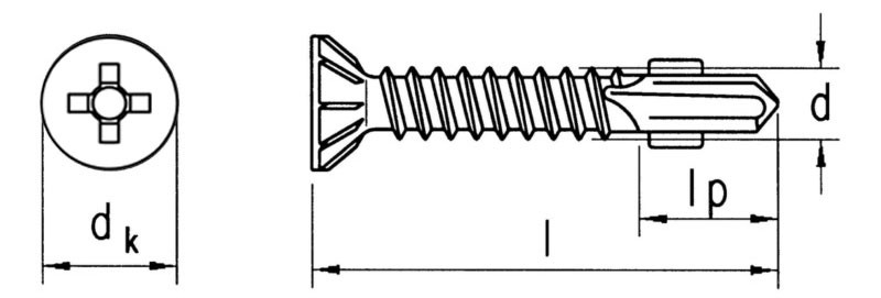 410 Stainless Steel Wafer Head Screws Phillips Driver Dacrotized Self Driving Screw Wing Screws