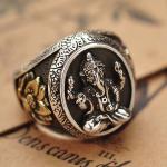 Thai 925 Silver Gold Tone Retro Womens Mens Buddhist Fashion Jewelry(036389W)