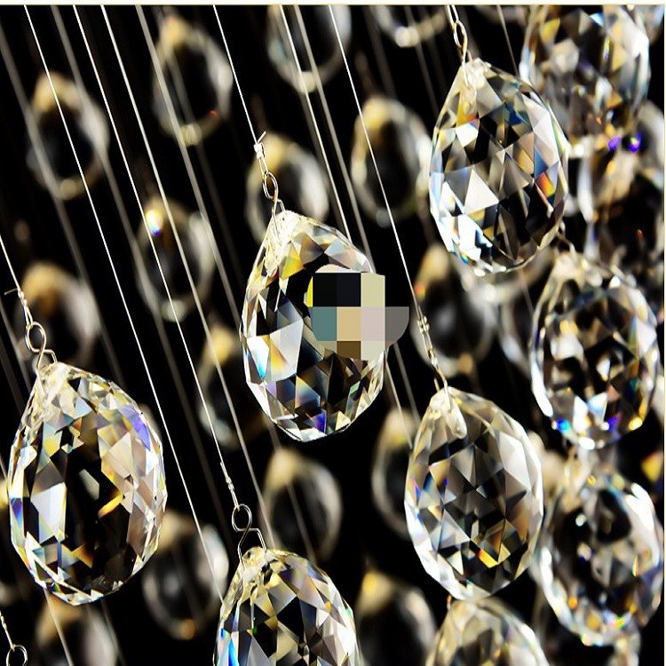 D50cm*H150cm Luxury Bead Curtains Crystal Pendant Light