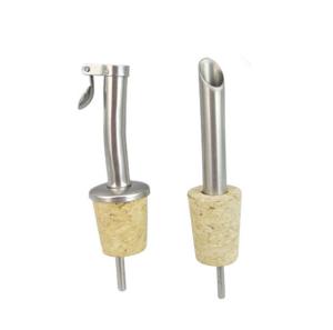 China Popular wholesale Stainless Steel Pourer with Cork for Ceramic/Olive Oil bottle factory