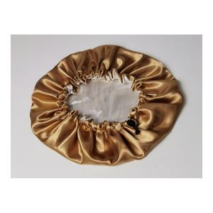 China Drawstring Sleep 48cm Satin Hair Bonnet 2 Layer Adjustable factory