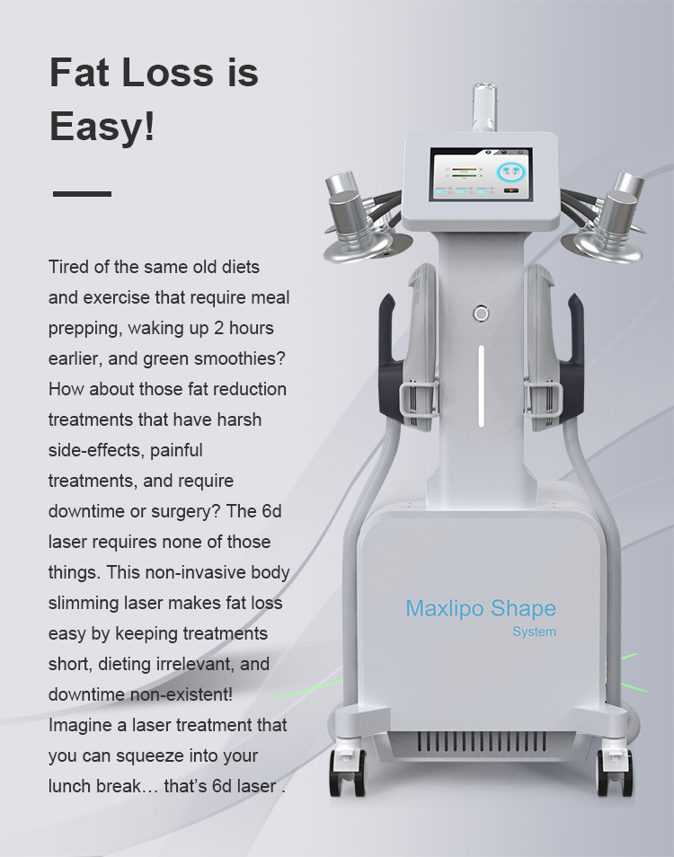 Non Invasive Laser Beauty Machine 6D Laser Body Contouring System 3500W