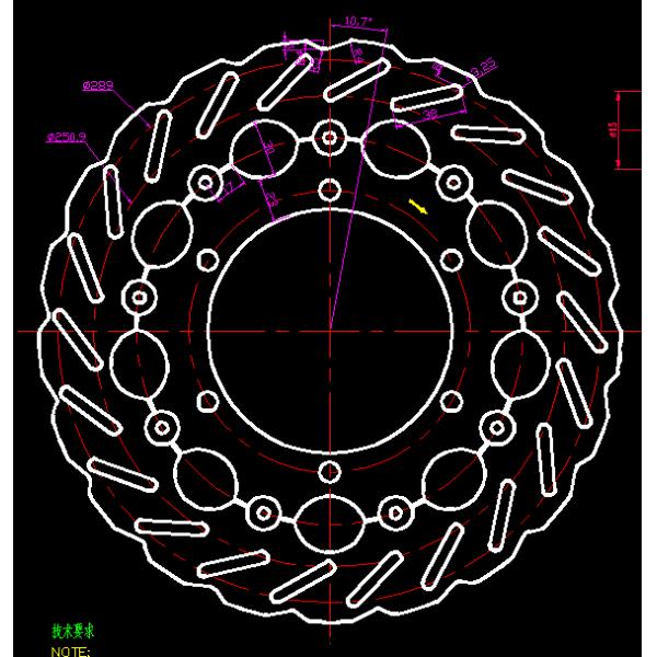 Motorcycle Floating Brake Disc in Black Color with Polish and Anodizing Treatment