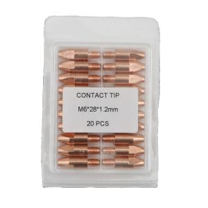 China Upper Contact Tip M6 28 1.2MM Gas Power Copper Mig Welding Torch Accessories factory