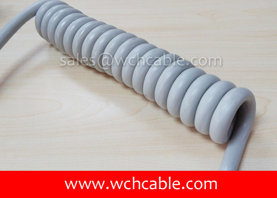 UL Spring Cable, AWM Style UL21821 16AWG 5C FT2 80°C 90V, PP / TPE