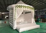 5x4 Inflatable Wedding White Bouncy Castle With Flower Decoration For Wedding