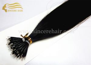 China 18 - 20 - 22 Inch Remy Human Hair Extensions 1.0 G Jet Black #1 Pre Bonded Micro Nano Bead Tip Hair Extensions For Sale factory