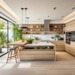 Factory Modern Natural Wood Grain Veneer Melamine Custom Kitchen Cabinets