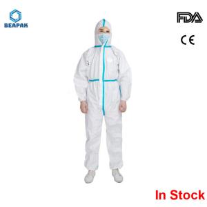 China Anti Virus Disposable Protective Suit Breathable Customized Weight Size factory