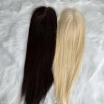 Straight Human Hair Prosthesis 613 Toned Blonde Wig Lace Front Topper For White