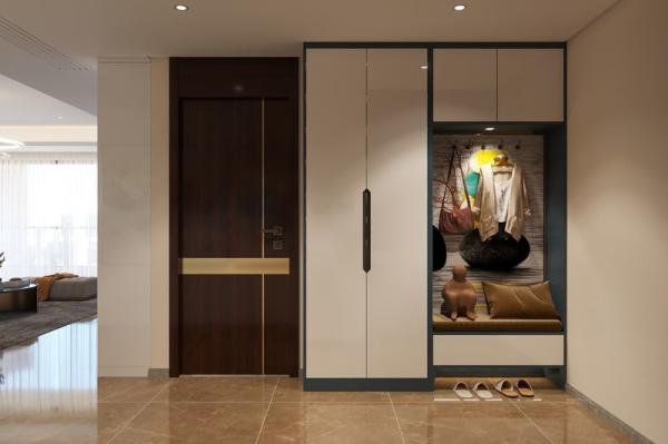 Fadior Entryway Shoe Storage Cabinet With Off White Doors And Stainless Steel
