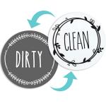 Personalised magnet Circle Dirty Dishwasher Clean Sign Target