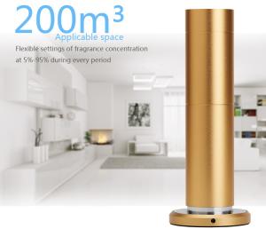 China 12 Voltage Gold Aluminum Commercial Air Aroma Machine With Touch Button LCD Display factory