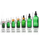 Sealing Type Dropper Green Frosted Glass Cosmetic Bottle 10ml 15ml 30ml 50ml for