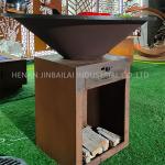 CE Wood Fuel Steel BBQ Grill Outdoor Barbecue Grill 500*500*1000mm