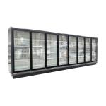 Customized Multideck 2 Glass Doors Display Refrigerated Cabinet with Frameless