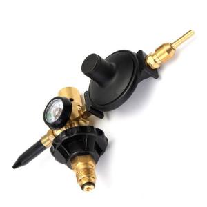 China Balloon Inflator Brass Yellow Helium Gas Regulator with Hand Tight Cylinder Gauge factory