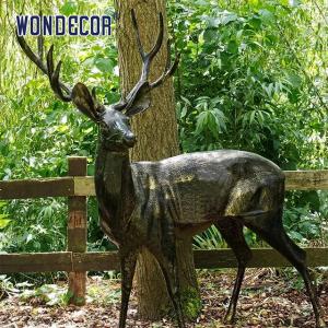 China Real Size 3d Bronze Deer Sculpture Smooth Texture factory