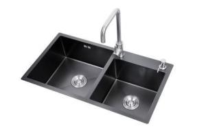China Undermount Kitchen Sinks Black Rose Double Bowl Stainless Steel Sink factory
