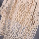 Organic Cotton Big Net Bag Womens Shopping Mesh Bags With Custom Logo Pocket