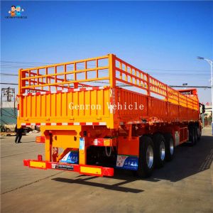 50T Side Tipper Semi Trailer 3 Axle Semi Trailer Mechanical Suspension