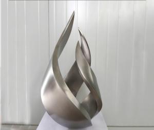 China Brush Surface Metal Flower Bud Stainless Steel Outdoor Sculpture For Outdoor Decoration factory