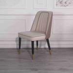 Hotel Solid Wood Back Chair PU High Elastic Sponge Padded Dining Room Chairs