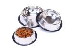 1000ml Non Slip Stainless Steel Dog Bowls Pet 5.5cm Sliver Metal