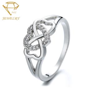 China AAA CZ Stone Heart Shape 925 Engagement Ring Lead Free factory