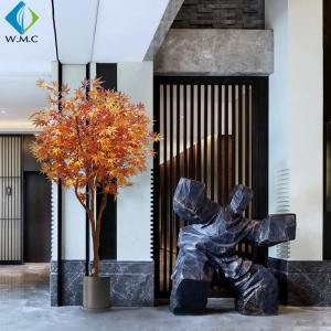 China Decorative Faux Maple Tree , Red Yellow Fake Japanese Maple With Plastic Leaf factory