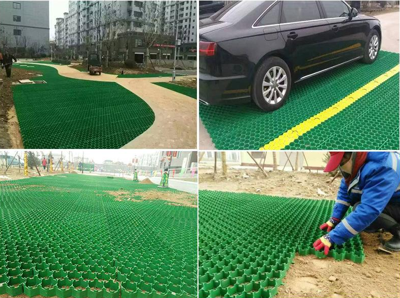 Permeable Grass Pavers Grid Flat-Interlocked,HDPE Plastic Shed Base For Landscaping And Soil Reinforcement In Parking Lots,RV And Boat Storage Pads