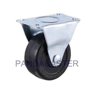 China Light Duty Rubber Wheel Casters 50mm 44lbs Zinc Plated Finish factory