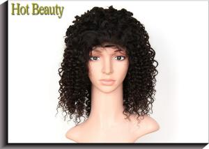 China 4# No Shedding Human Hair Full Lace Wig , Virgin Indian Human Hair Wig factory