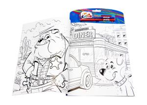 China Custom Full Coloring Book Printing with brush , Kids Toddler Painting Coloring Pages factory