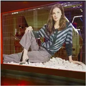 China 3.9mm Indoor Rental Video Wall Panel , P3.91 Transparent Glass Led Display factory