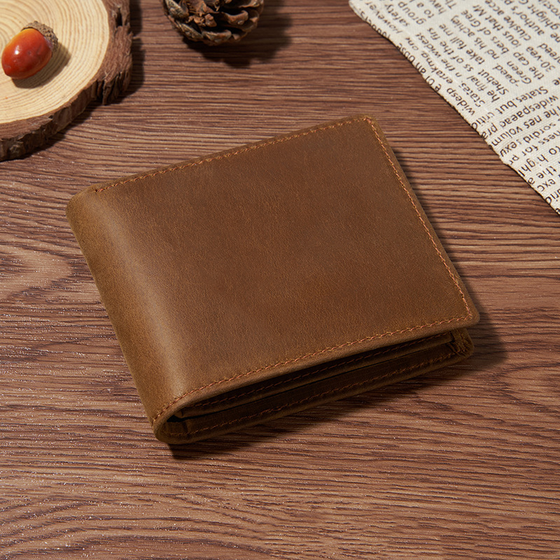 Vintage Coin Purse Money Clip Genuine Cow Leather Wallets Open Closure Type Men Women