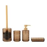 Glass bathroom accessories round shape with square box hand wash dispenser