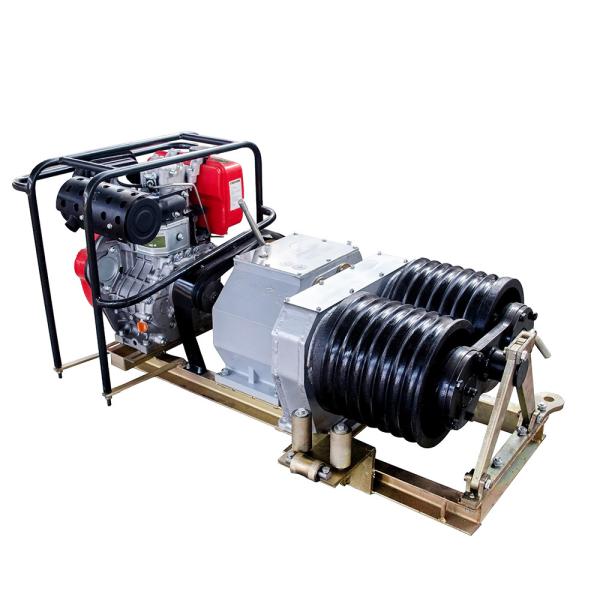 China Double Drum Engine Powered Winch 47Kn Underground Cable Winch Machine factory