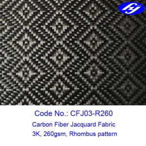 China Rhombus Pattern 3K Twill Weave Carbon Fiber / Decoration Black Jacquard Fabric factory