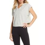 Custom Cropped Sleeveless Hoodie Raw Edge Sleeveless Sweatshirts For Ladies