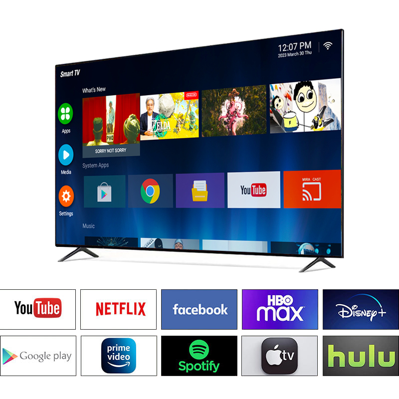 Custom OEM 4K UHD Android Smart TV 22-100 Inch with HDR