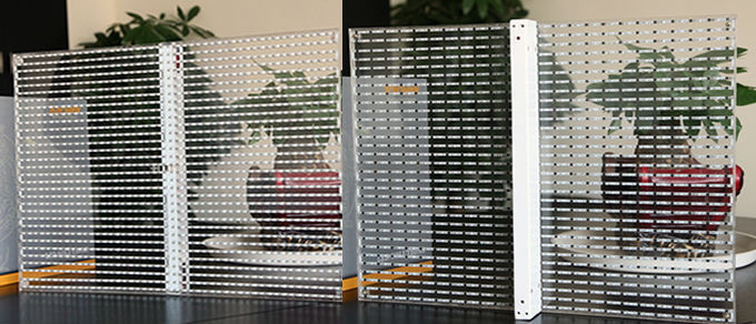 Slim 20mm Led Transparent Digital Display Outdoor Full Color 2500 Pixel/M2