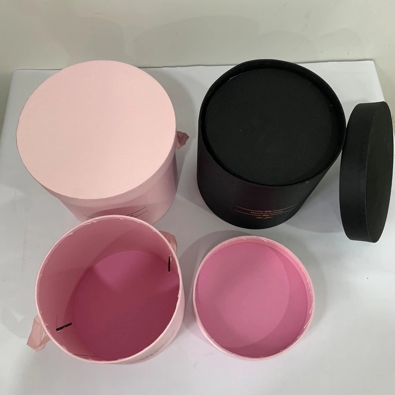 High quality round cardboard boxes recyclable flower box for roses packaging