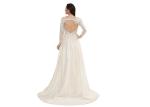 Sexy Backless Elegant Long Wedding Dresses , Regular Sleeve Beige Evening Gowns